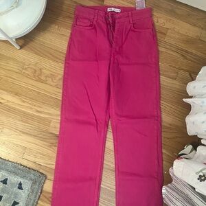 Pink Zara Wide Leg Jean